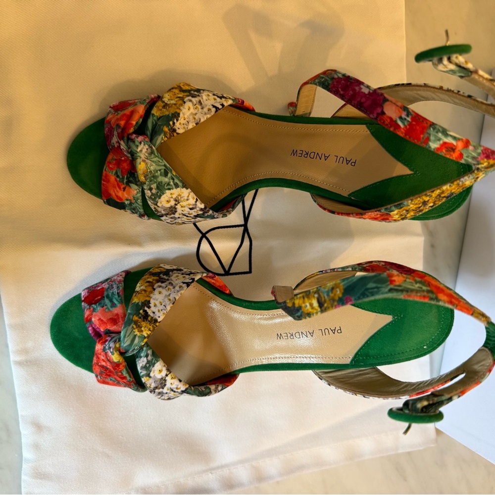 Paul Andrew Women's Floral Green Sandals - Picture 8 of 15